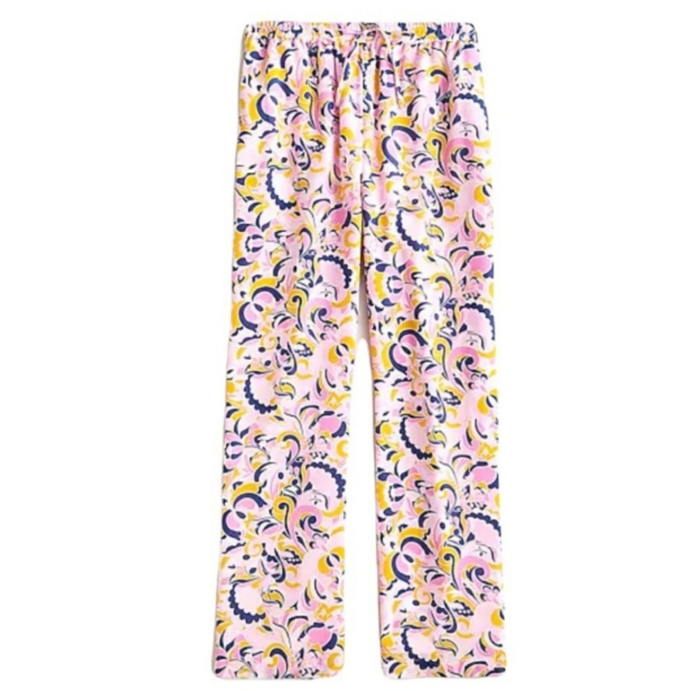 J.CREW Pull-On Silk Paisley Swirl Pants - Picture 1 of 9